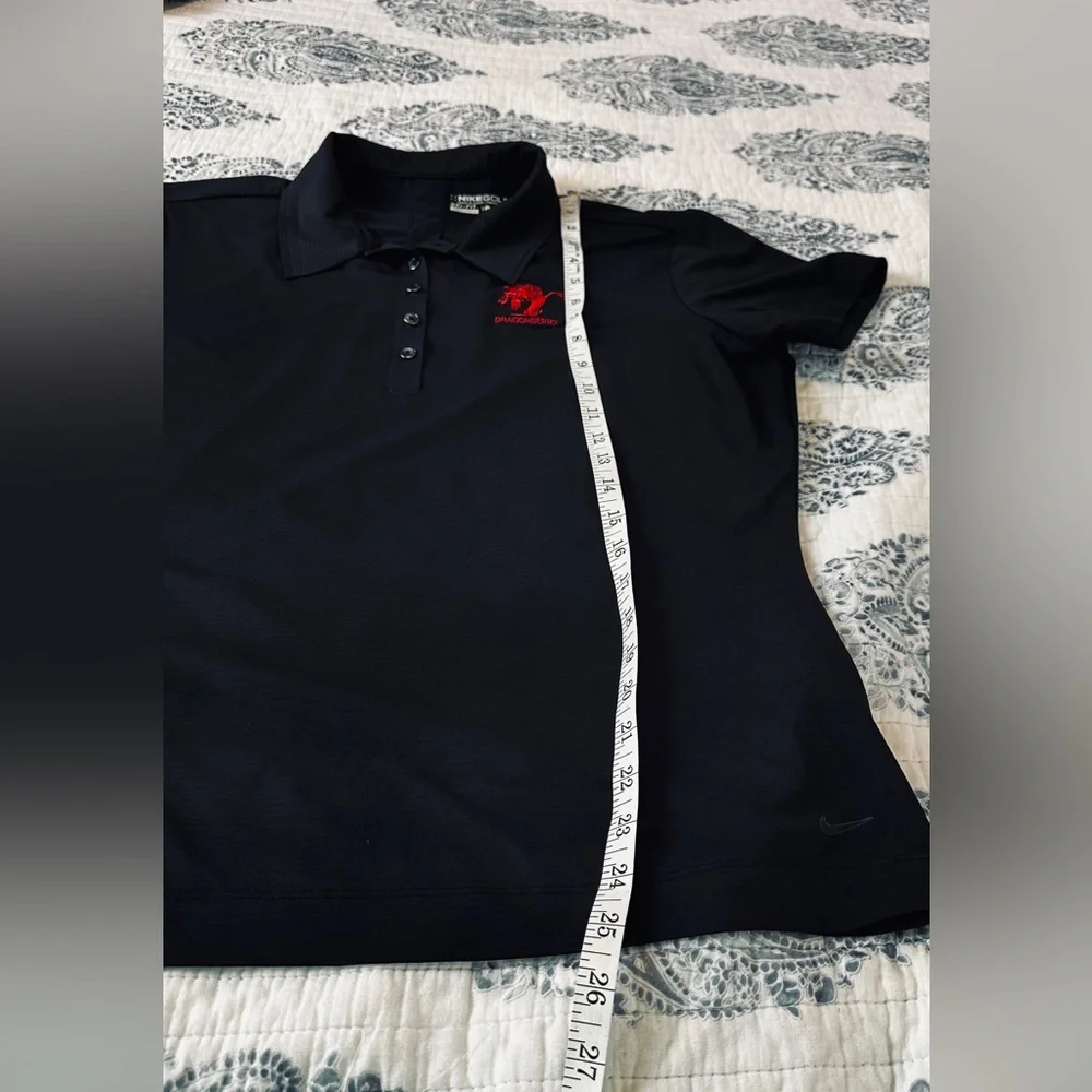 Nike Golf Women’s Large Black Dri-FIT Polo Shirt‎ Dragonberry Embroidered